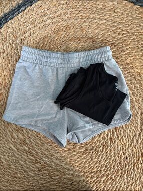 Cat & Jack Grey Shorts with Black Tank
